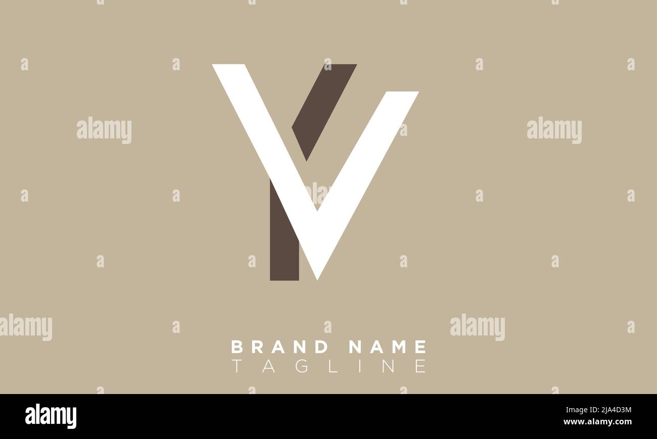 YV Alphabet letters Initials Monogram logo Stock Vector
