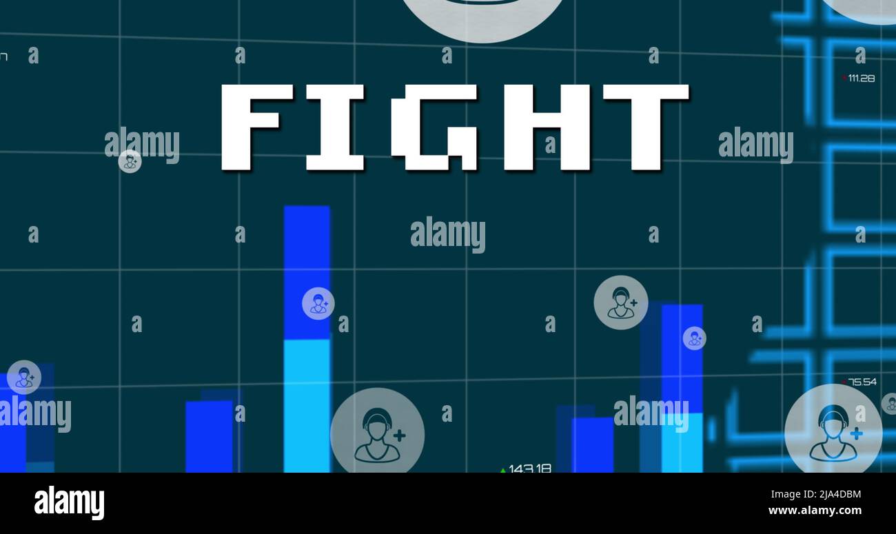 Image of fight in digital abstract space with user icons Stock Photo ...