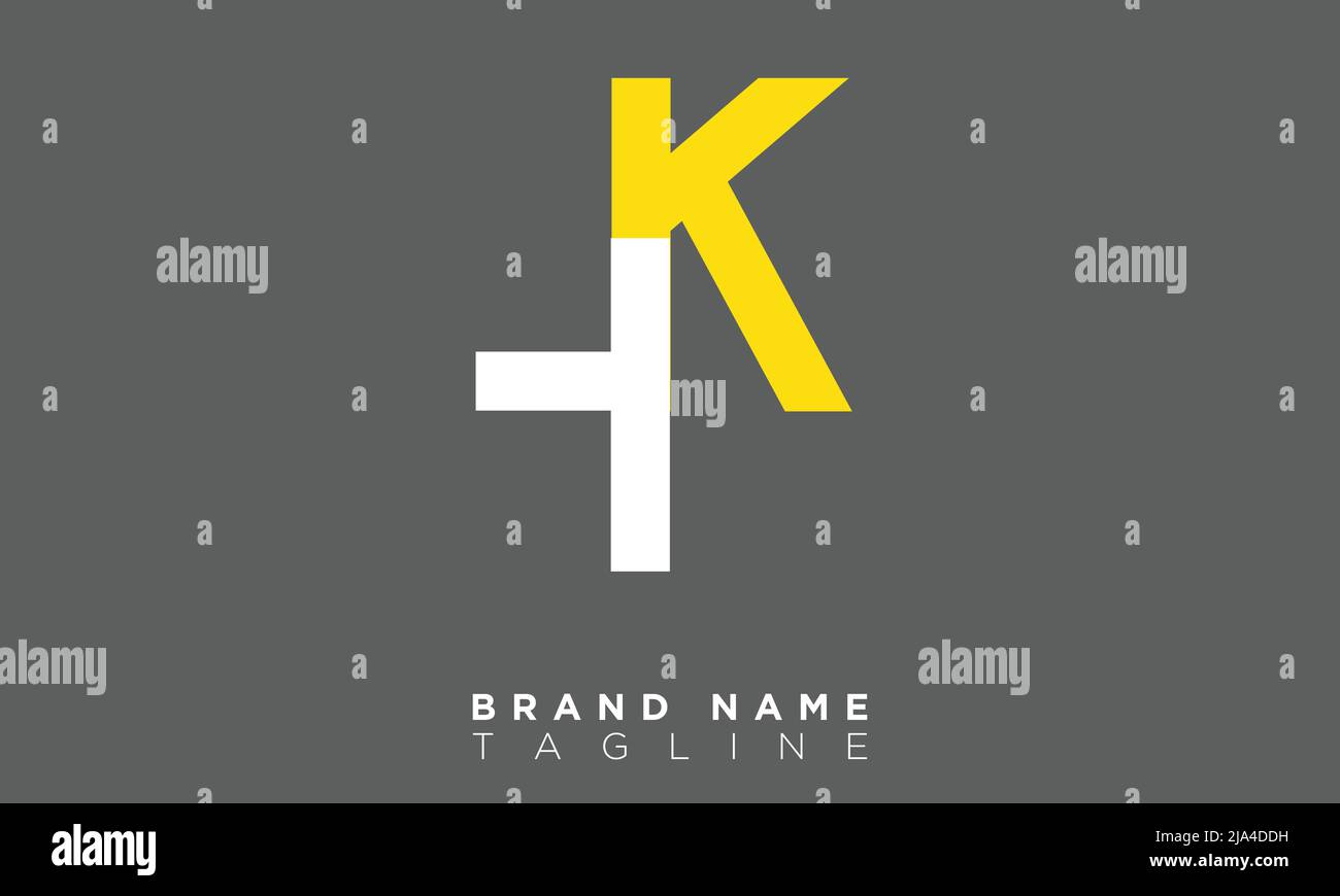 HK Alphabet letters Initials Monogram logo Stock Vector