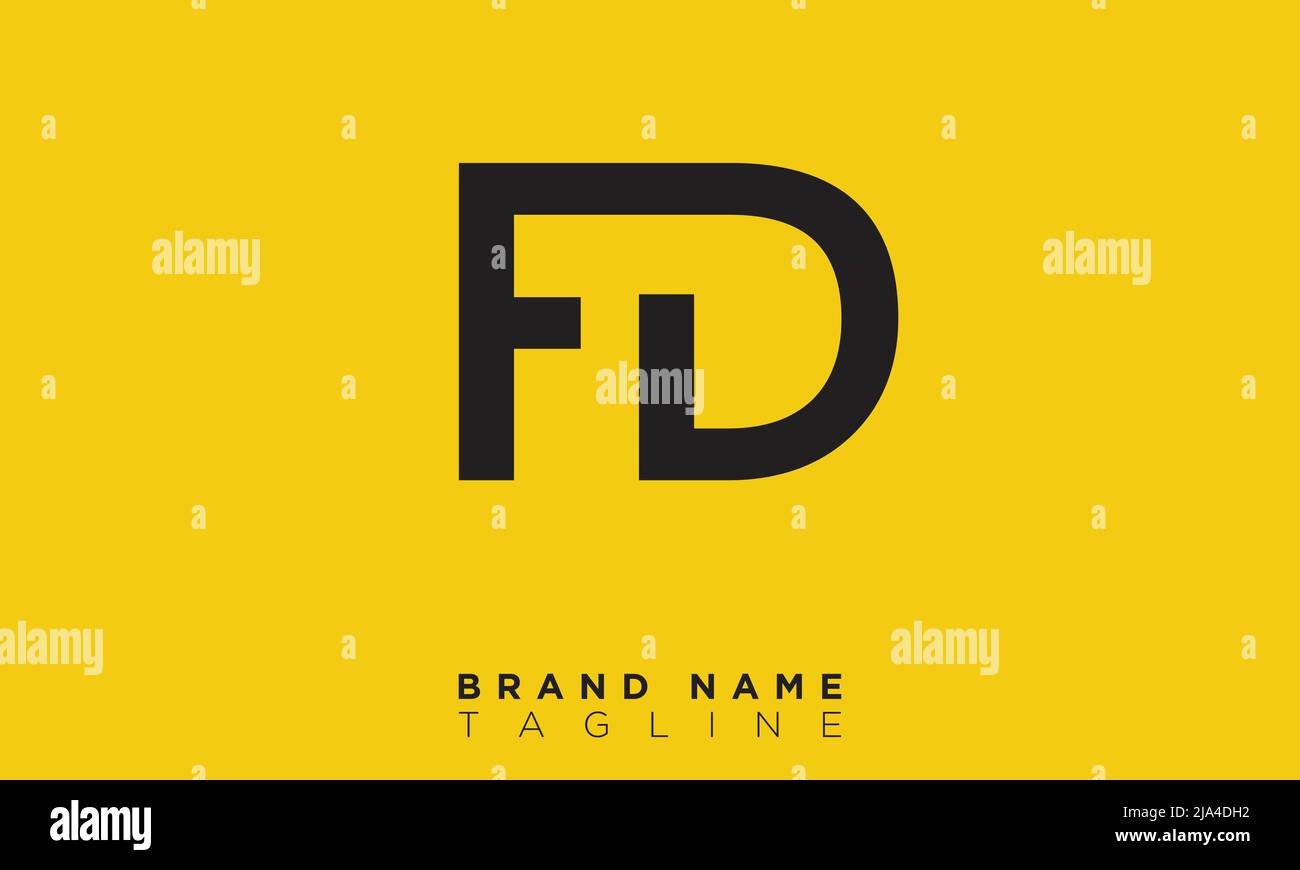 FD Alphabet letters Initials Monogram logo DF, F and D Stock Vector