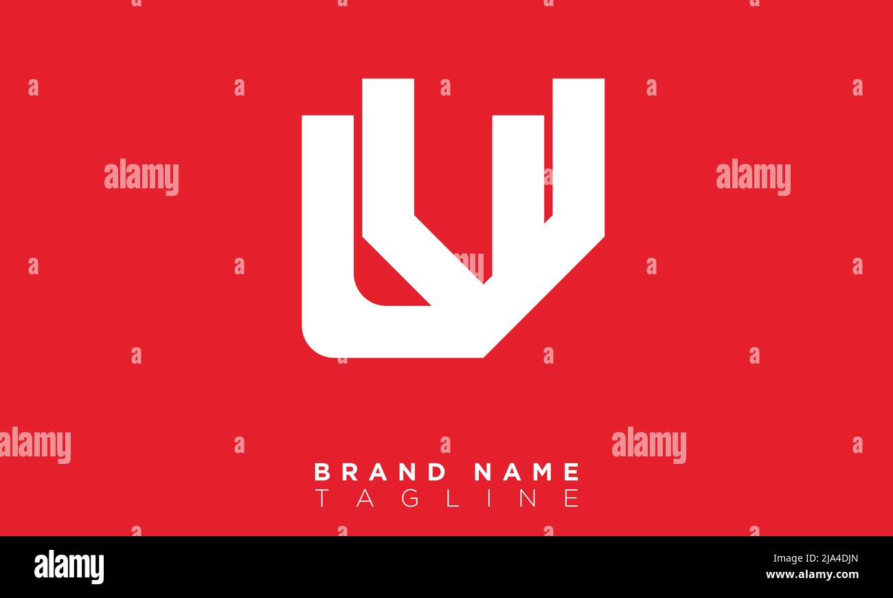 Alphabet letters Initials Monogram logo UV, VU, U and V Stock Vector