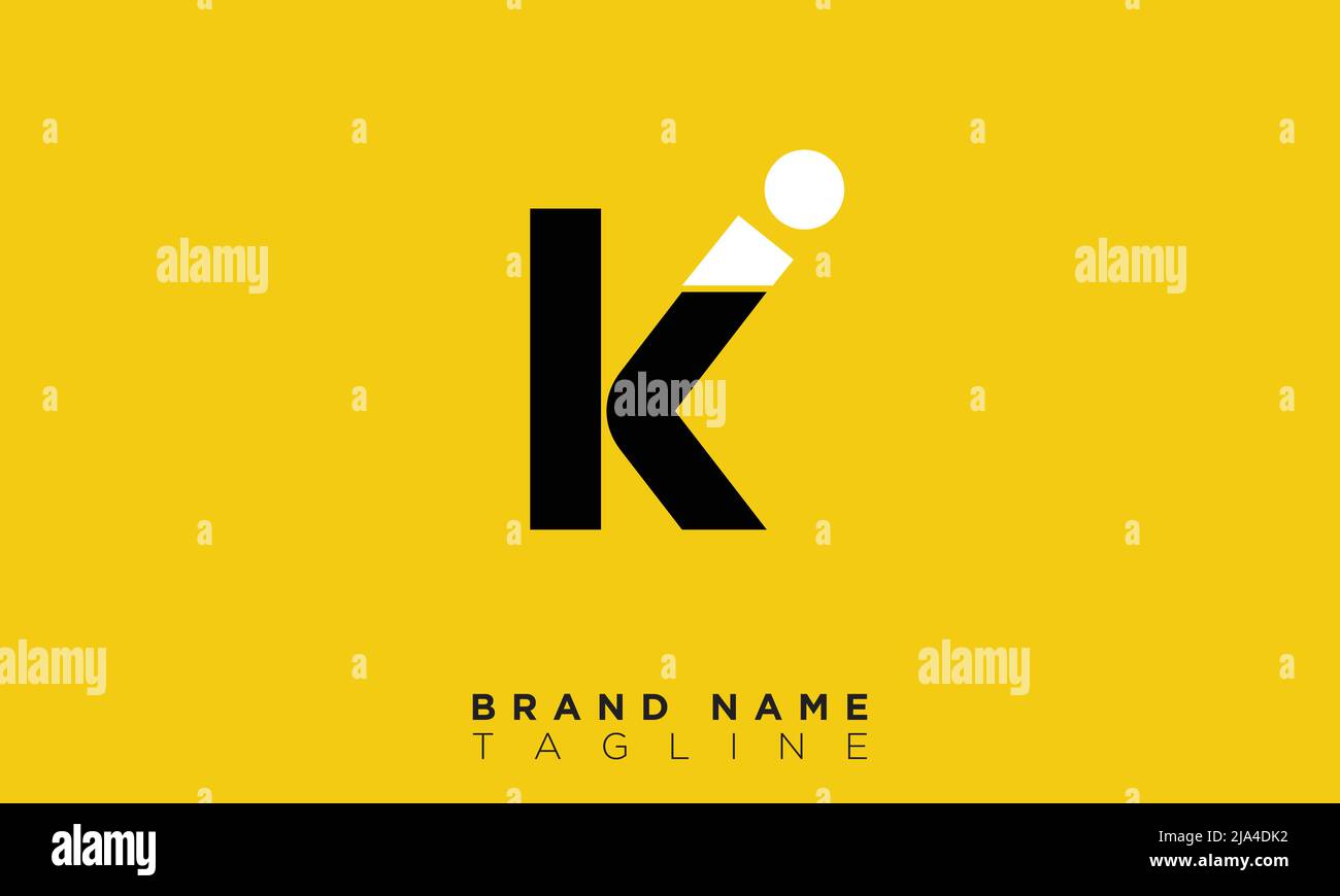 Alphabet letters Initials Monogram logo KI, IK, K and I Stock Vector