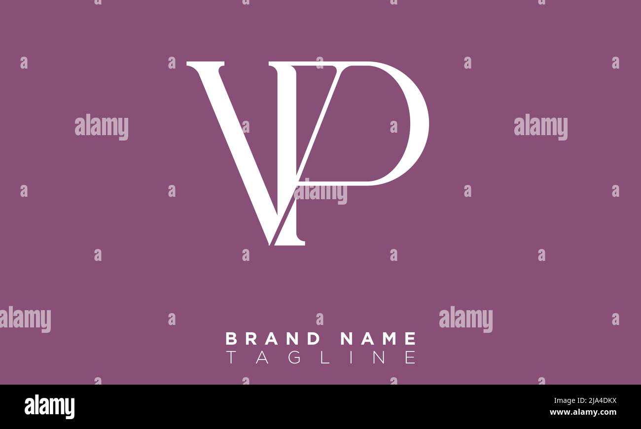 Alphabet letters Initials Monogram logo VP, PV, V and P Stock Vector