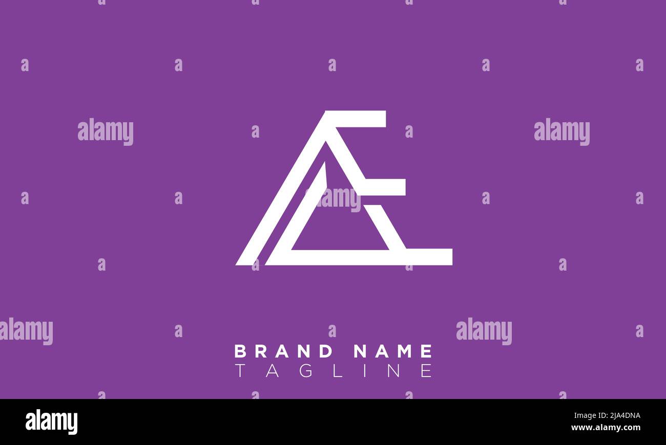 Alphabet letters Initials Monogram logo AE, EA, A and E Stock Vector