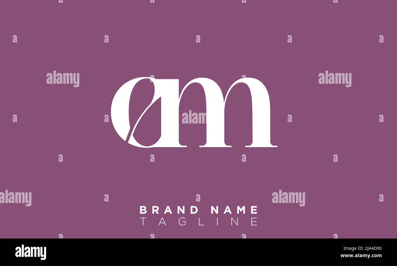 Alphabet letters Initials Monogram logo EM, ME, E and M Stock Vector