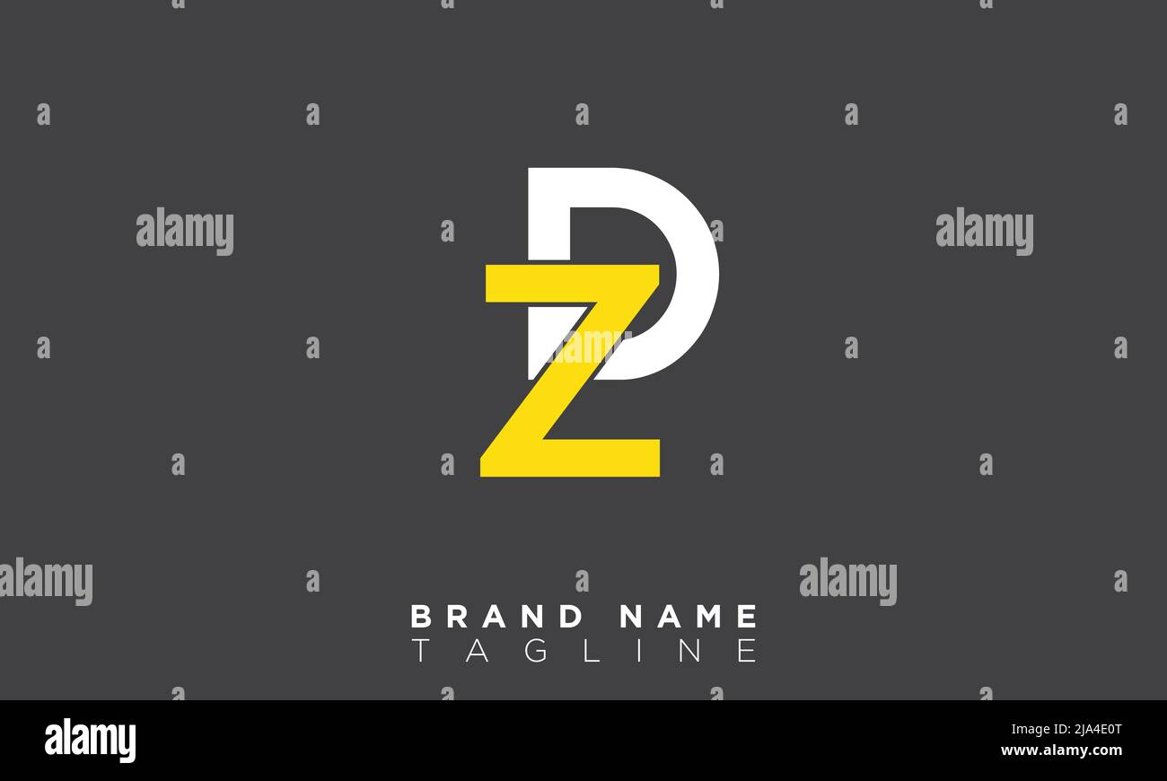 Alphabet letters Initials Monogram logo ZD, DZ, Z and D Stock Vector