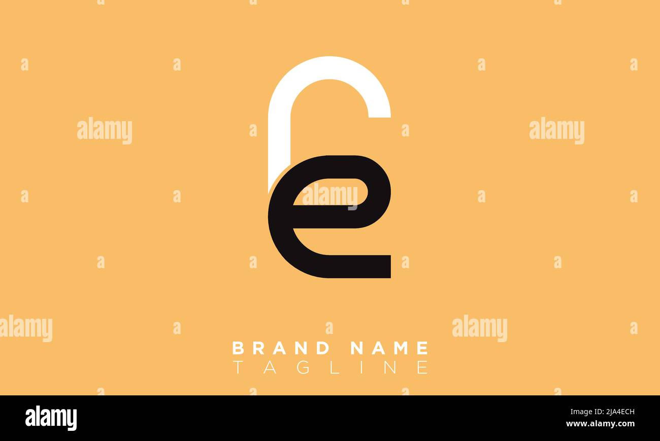 Alphabet letters Initials Monogram logo CE, EC, C and E Stock Vector