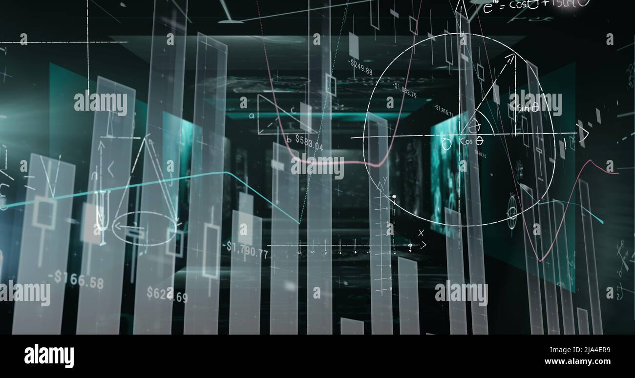 Image of data processing over black background Stock Photo - Alamy