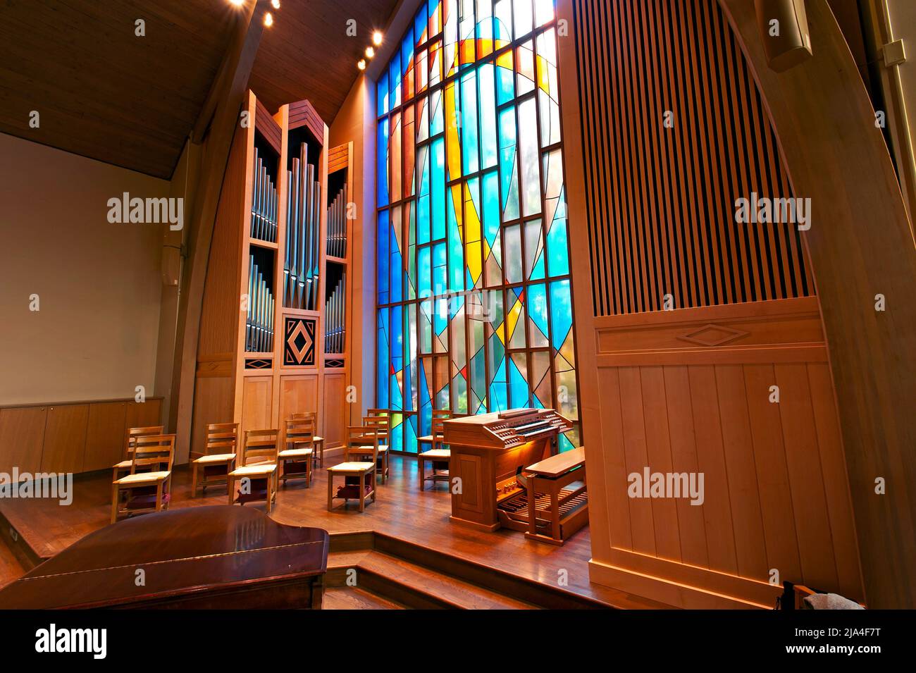 Interior of church choir section. Stock Photo