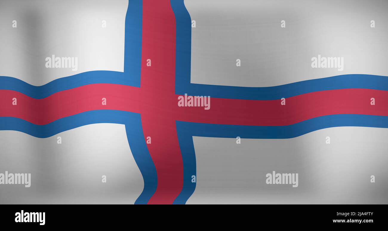 Image of national flag of faroe islands waving Stock Photo - Alamy