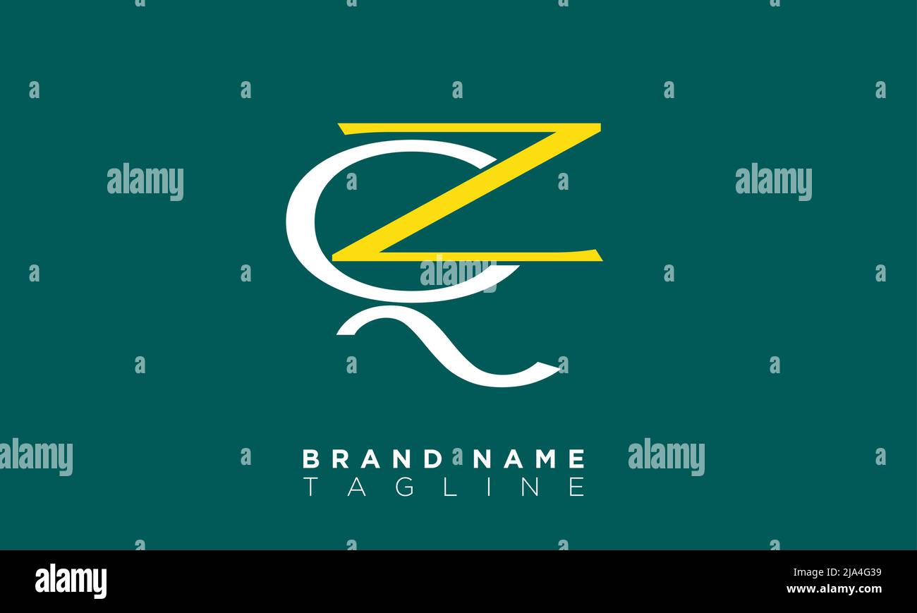 Alphabet letters Initials Monogram logo QZ, ZQ, Q and Z Stock Vector
