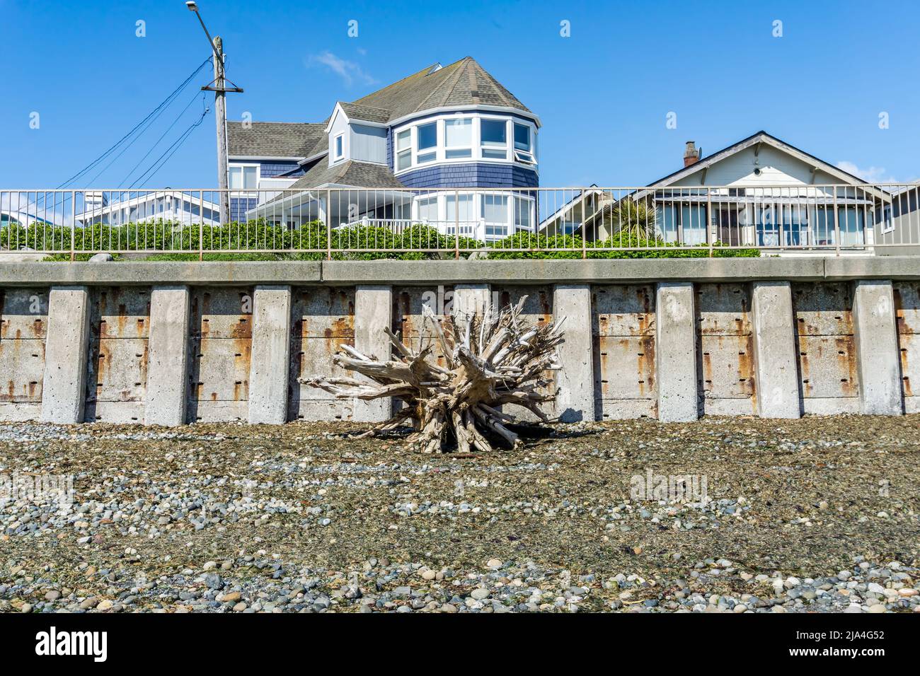 West Seattle shoreline with the tide very low Stock Photo Alamy