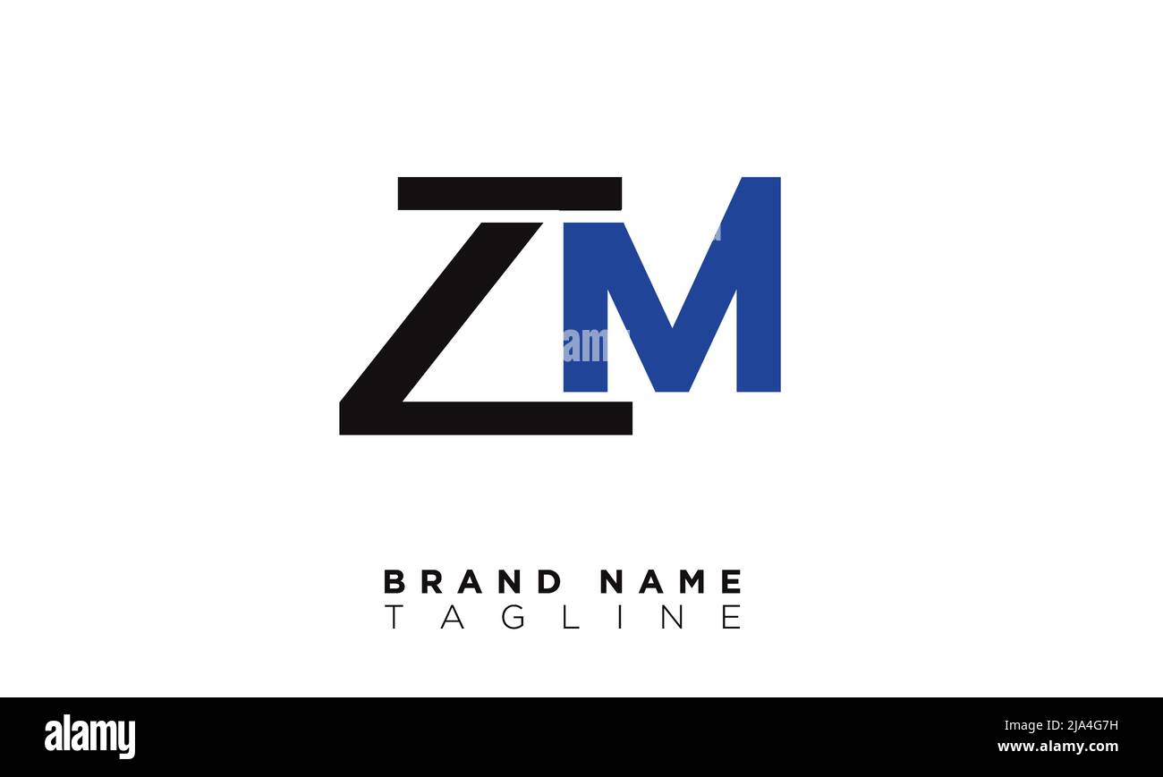 ZM Alphabet letters Initials Monogram logo MZ, Z and M Stock Vector
