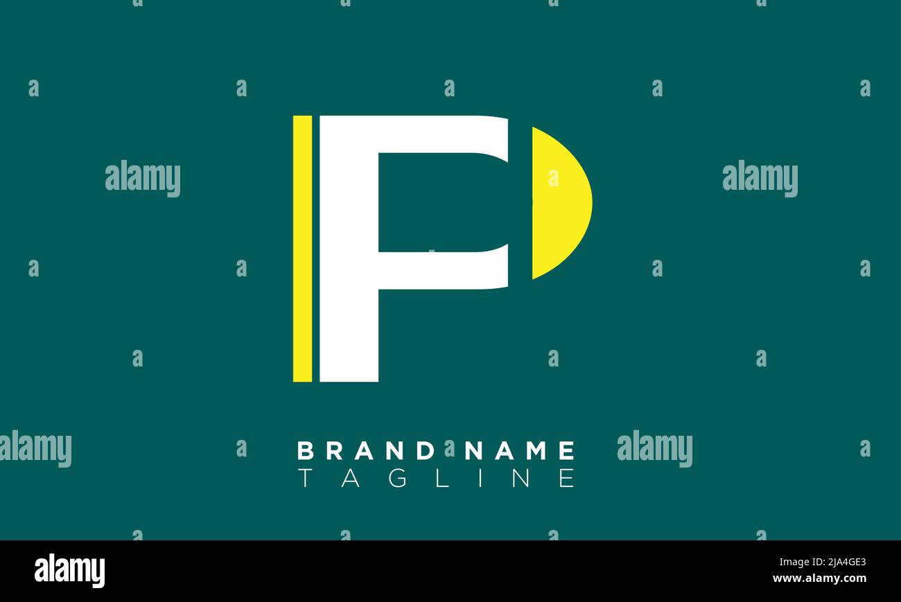 Alphabet letters Initials Monogram logo FP, PF, F and P Stock Vector