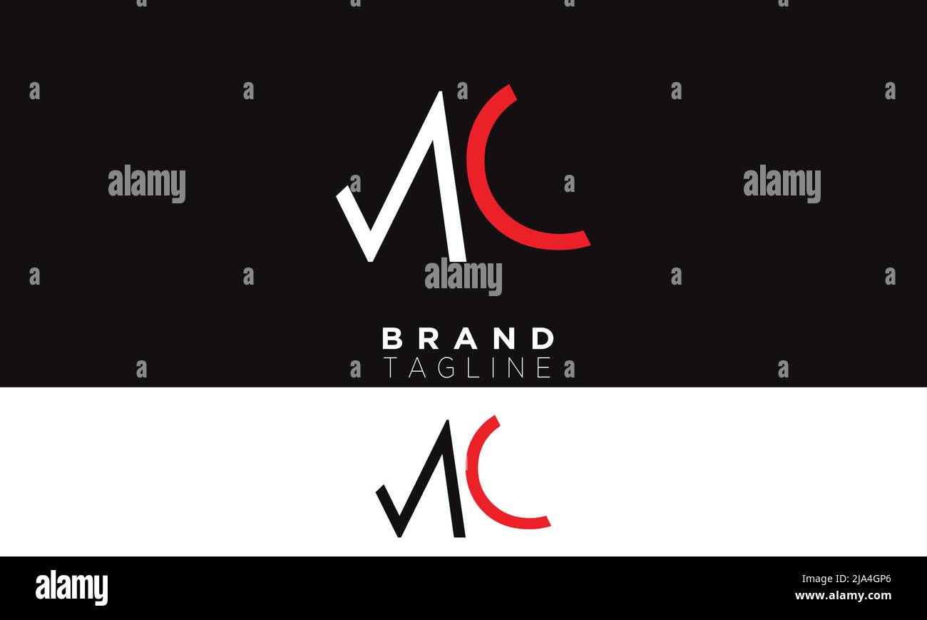 Alphabet letters Initials Monogram logo MC, CM, M and C Stock Vector