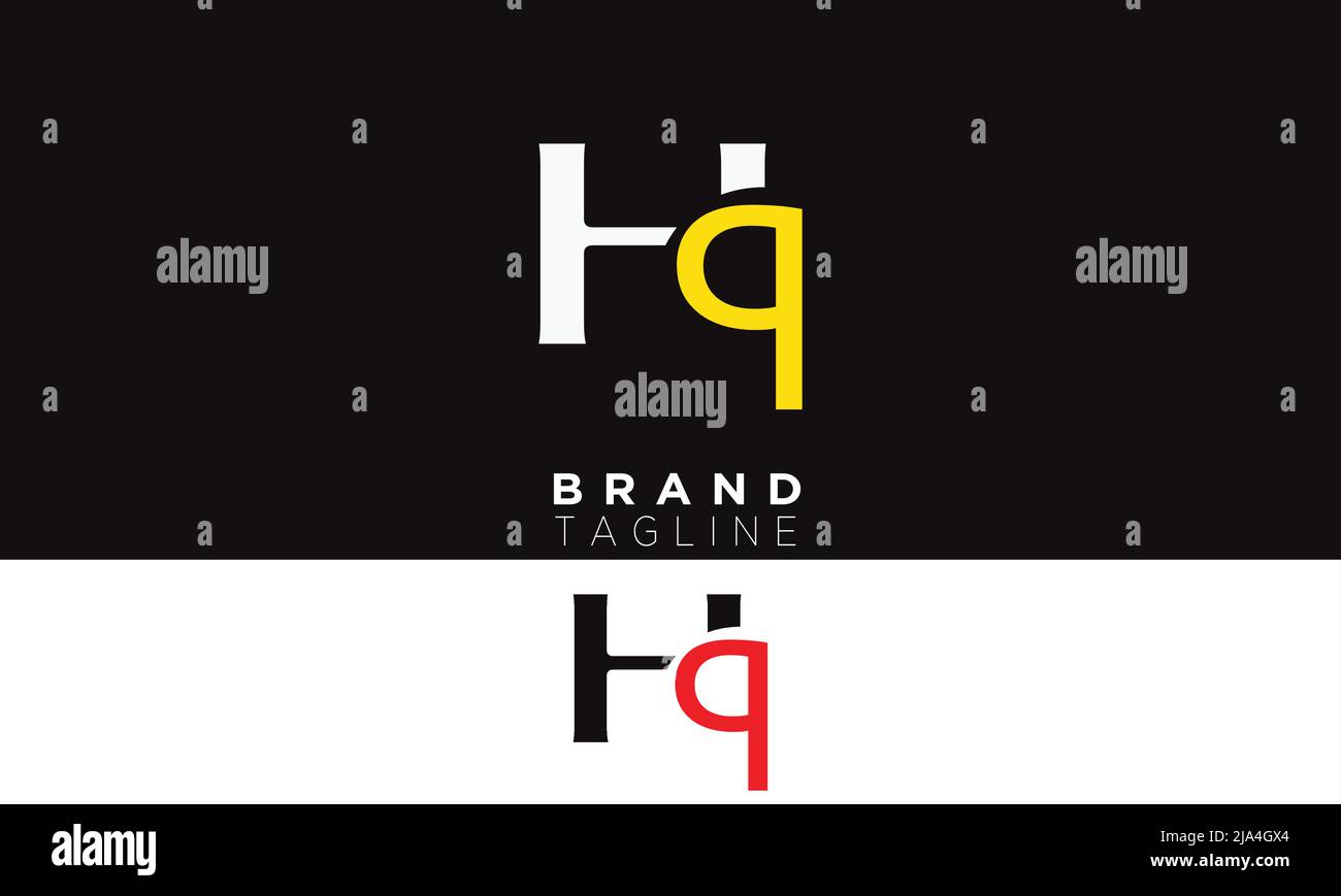 HQ Alphabet letters Initials Monogram logo QH, H and Q Stock Vector