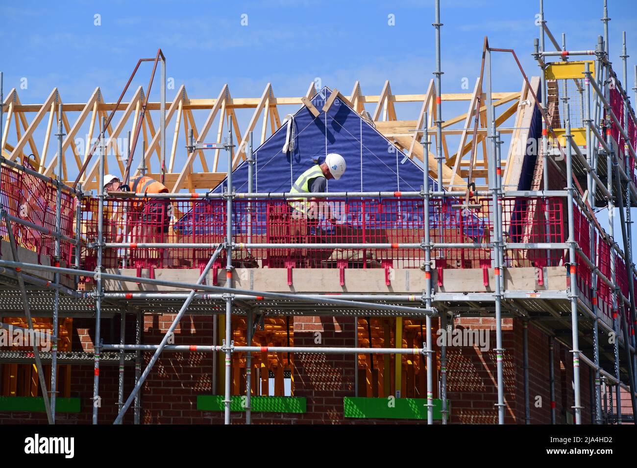 builders constructing house united kingdom Stock Photo