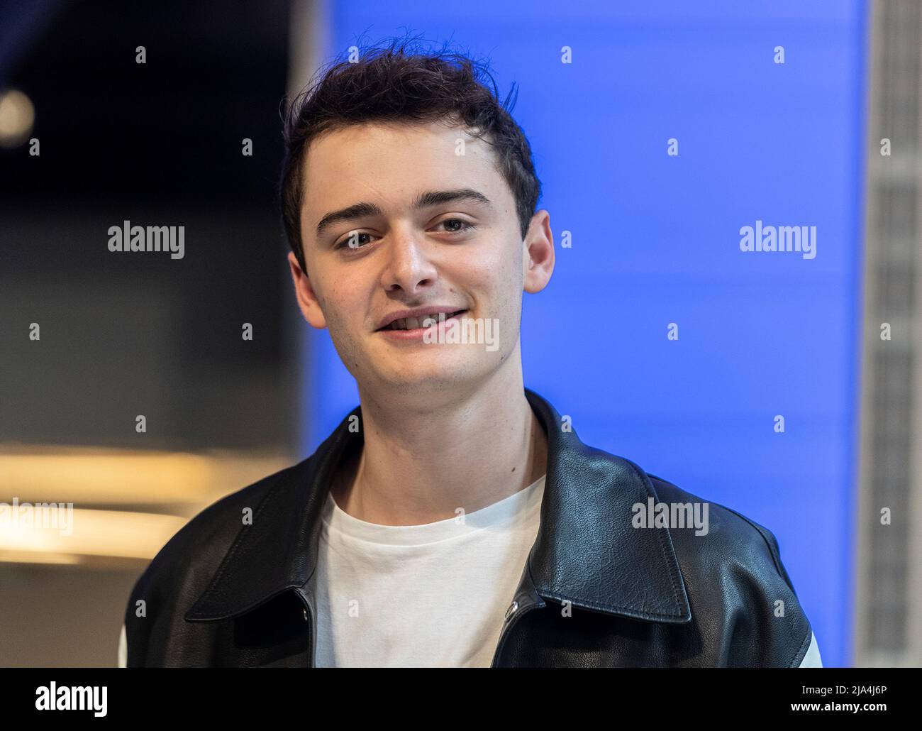 New York, United States. 26th May, 2022. Noah Schnapp from Stranger Things attends ceremonial lighting of Empire State Building ahead of global event for season 4 premiere. (Photo by Lev Radin/Pacific Press) Credit: Pacific Press Media Production Corp./Alamy Live News Stock Photo