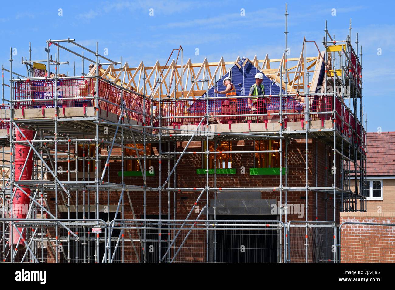 builders constructing house united kingdom Stock Photo