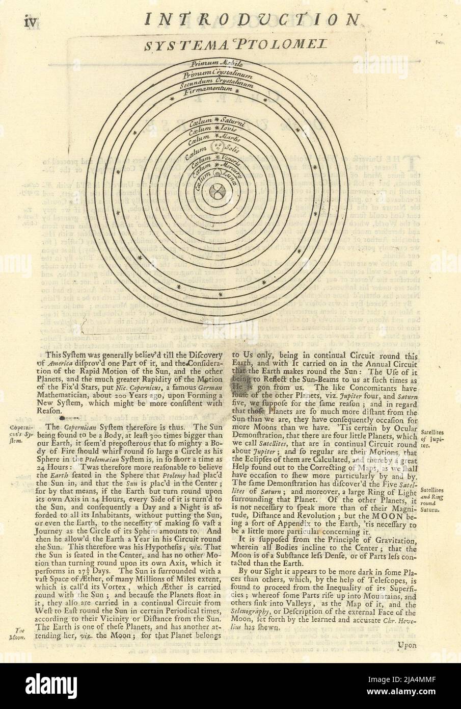 Systema Ptolomei. Geocentric Solar system according to Ptolemy 1709 old ...