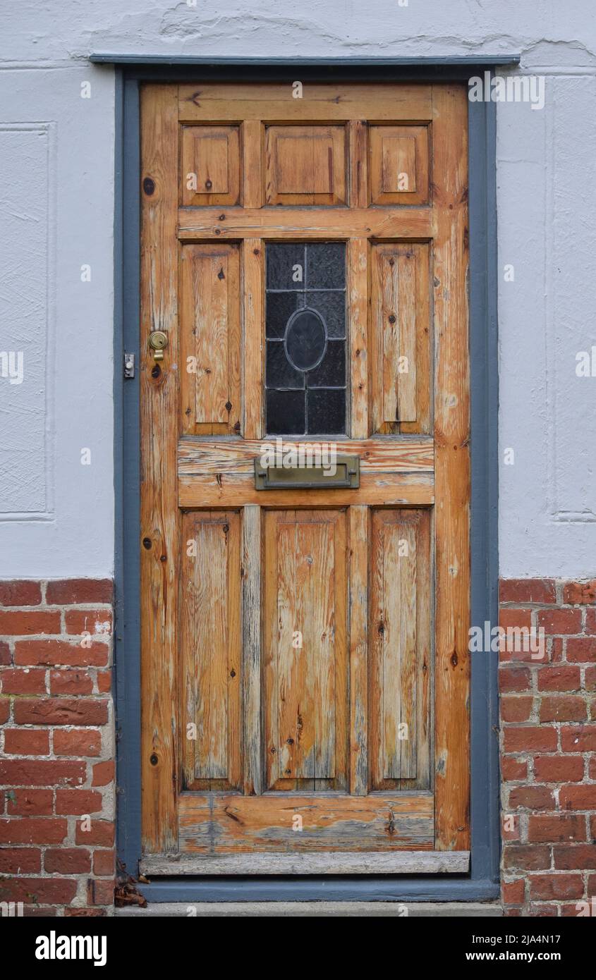 weatherworn wooden door Stock Photo