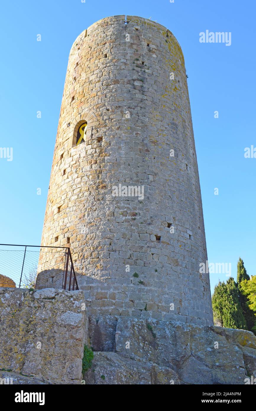 Tower of the Hours in Pals, Girona Catalonia Spain Stock Photo