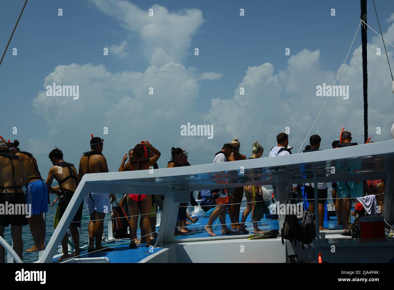 Snorkeling tour in Key West Florida on September 5 2021, people on the