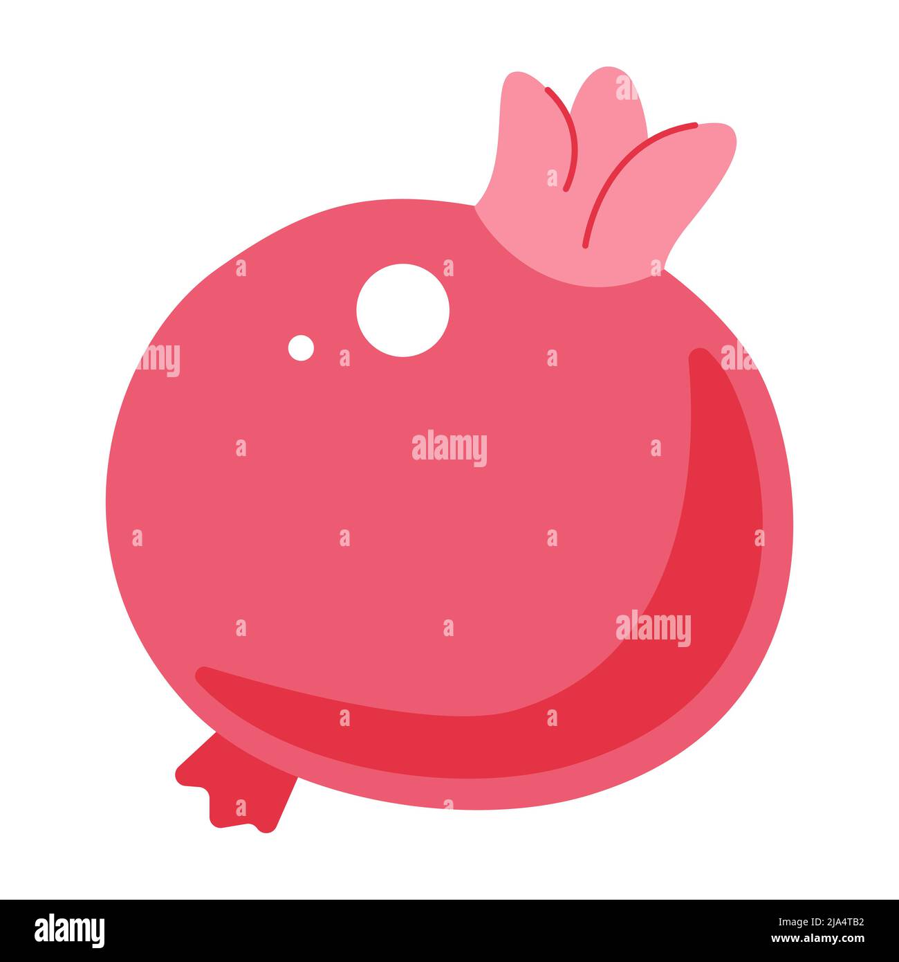 Ripe red pomegranate - modern flat design style single isolated object Stock Vector