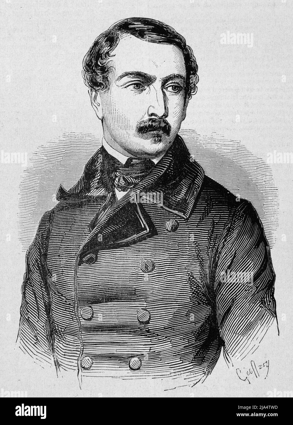 NAPOLEON III. EMPERADOR DE FRANCIA . 1808-1870. DE LA ILUSTRACION 1848. Stock Photo