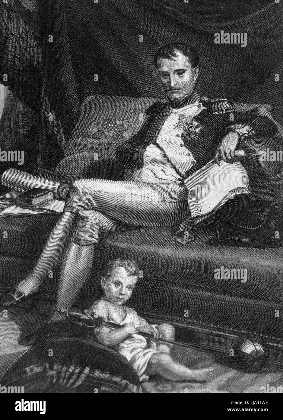 NAPOLEON I. EMPERADOR DE FRANCES . 1769 - 1821. GRABADO RETRATO. Stock Photo