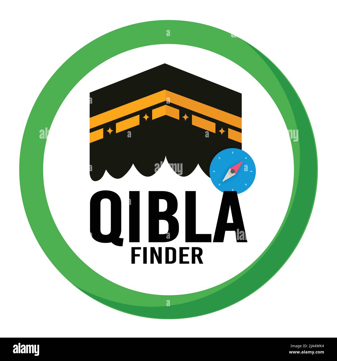 Isolated Vector Of qibla Qibla Finder App Logo Icon And Symbol 