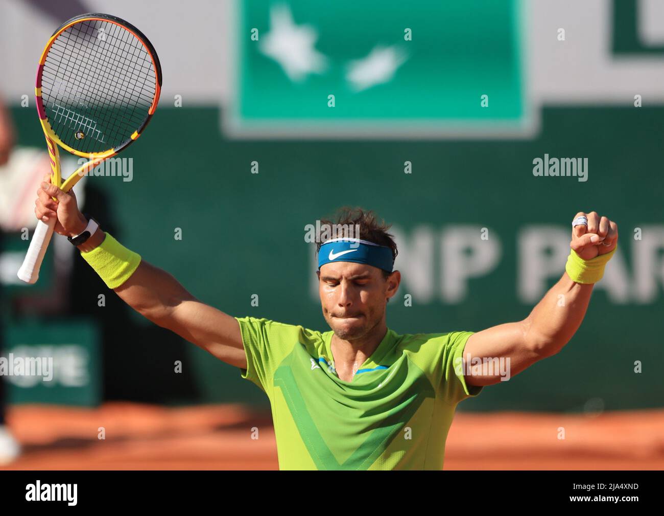 Tennis - French Open - Roland Garros, Paris, France - May 27, 2022 Spain's  Rafael Nadal celebrates after winning his third round match against  Netherlands' Botic Van De Zandschulp REUTERS/Pascal Rossignol Stock Photo -  Alamy