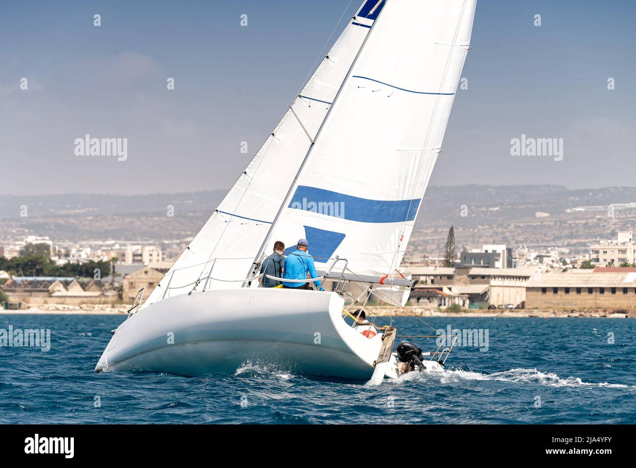 Racing keelboat during regatta competition Stock Photo Alamy