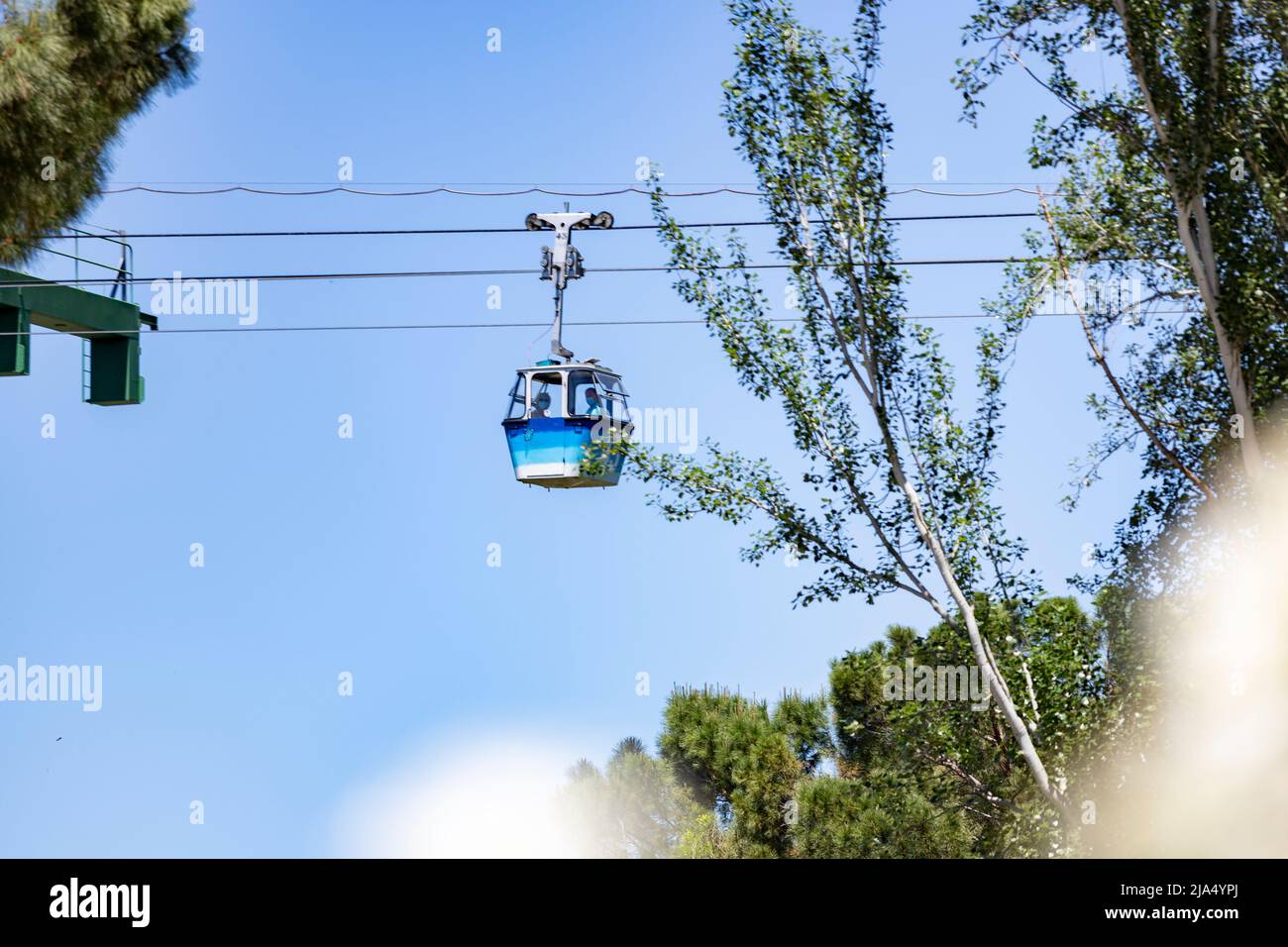 Cableway. Cable car in Madrid that connects the Parque del Oeste with