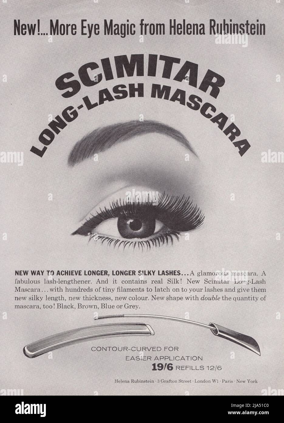 Helena Rubinstein Long Lash mascara vintage paper advertisement advert