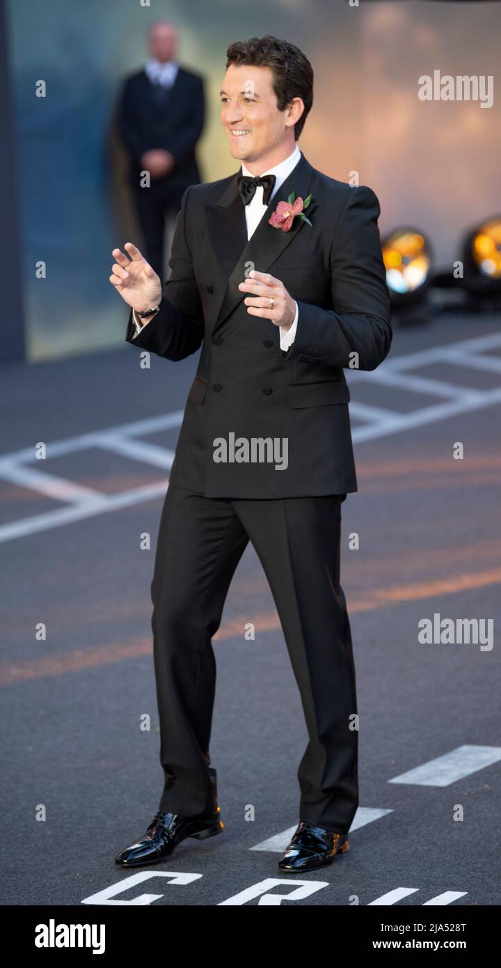 Miles Teller attends "Top Gun Maverick" Royal Film Performance at