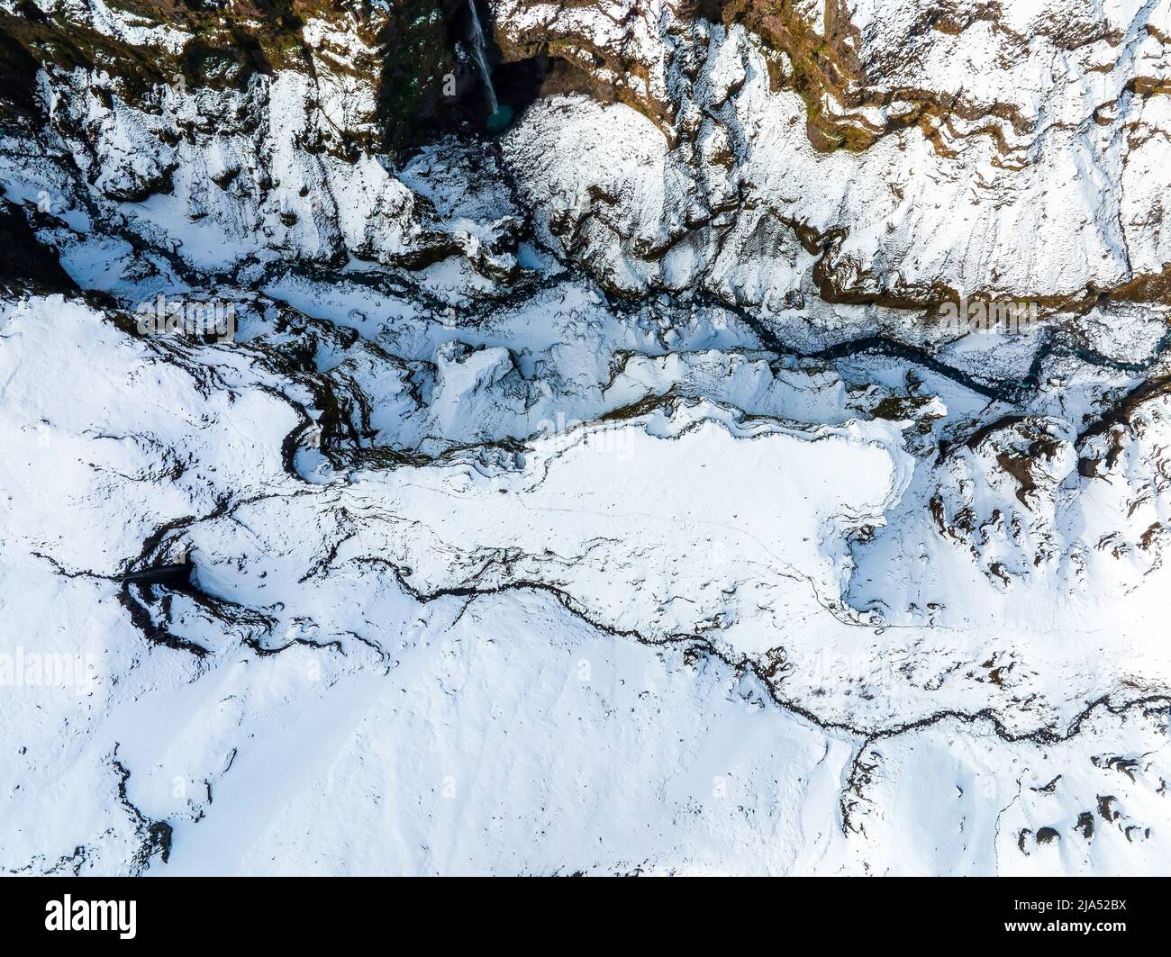 Aerial view of the glaciers and snowy mountains in Iceland Stock Photo ...
