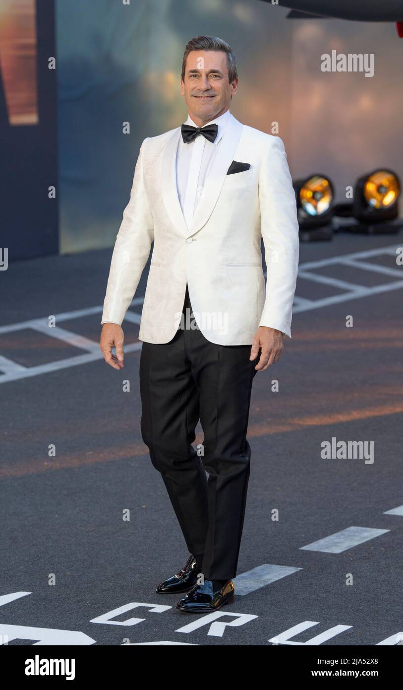 Jon Hamm attends 'Top Gun: Maverick' Royal Film Performance at Leicester Square on May 19, 2022 in London, England. Stock Photo