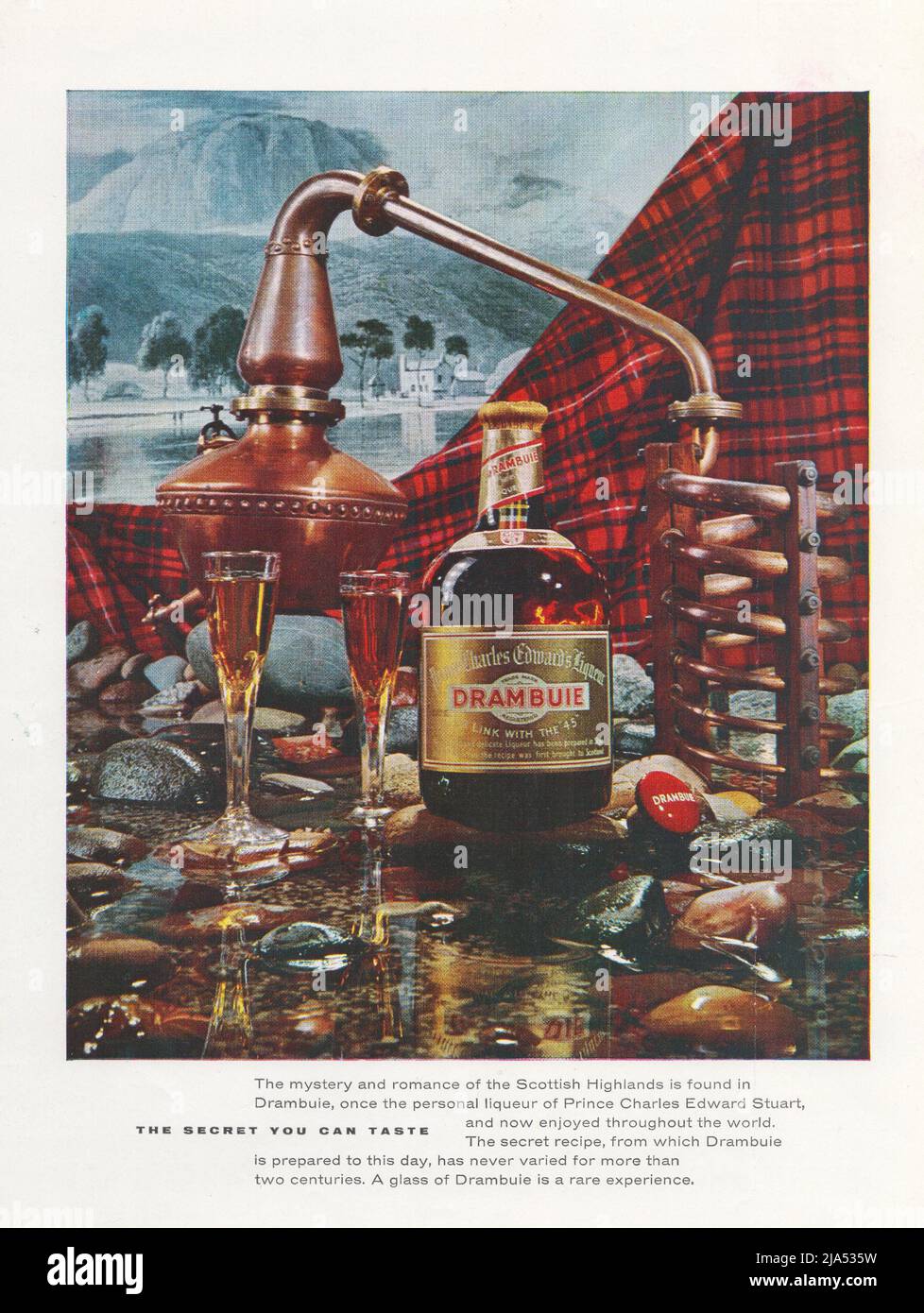 Drambuie Prince Charles Edward's Liqueur vintage magazine advertisement paper advert 1960s 1970s alcohol advert Stock Photo