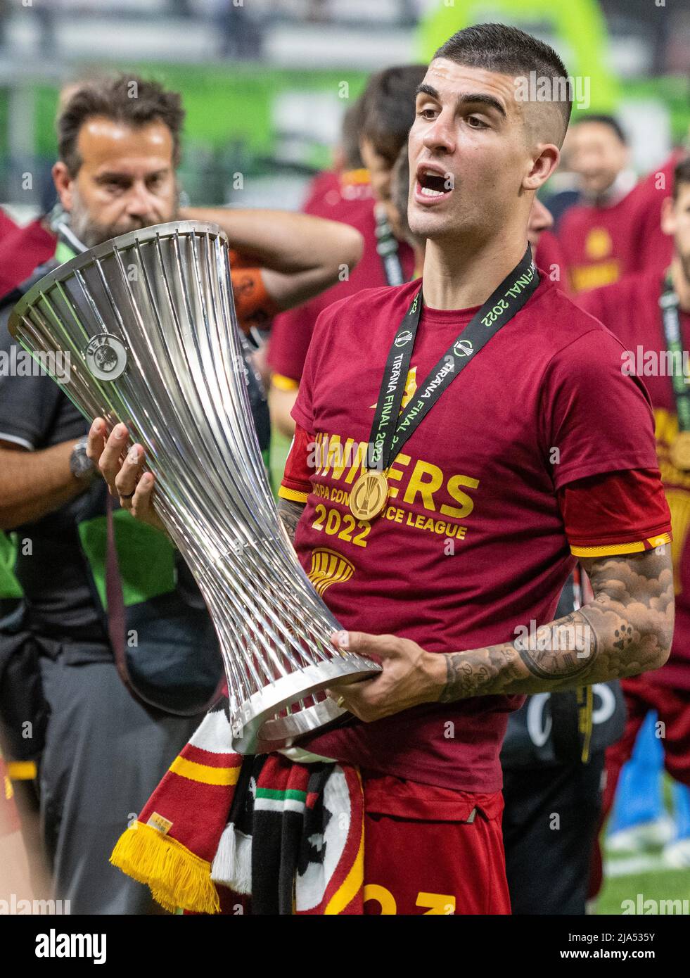 Roma-Leicester Cy 1-0 (tot. 2-1): Abraham porta la Roma in finale | UEFA Conference League