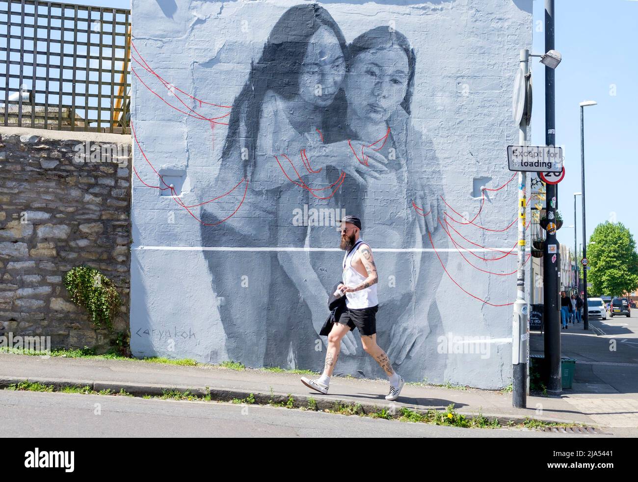 Bristol, UK. 27th May, 2022. Artwork created by UK based Malaysian artist Caryn Koh for the Upfest 2022 festival,Europe's largest Street Art & Graffiti festival is pictured on the streets Bedminster, Bristol. Credit: Lynchpics/Alamy Live News Stock Photo