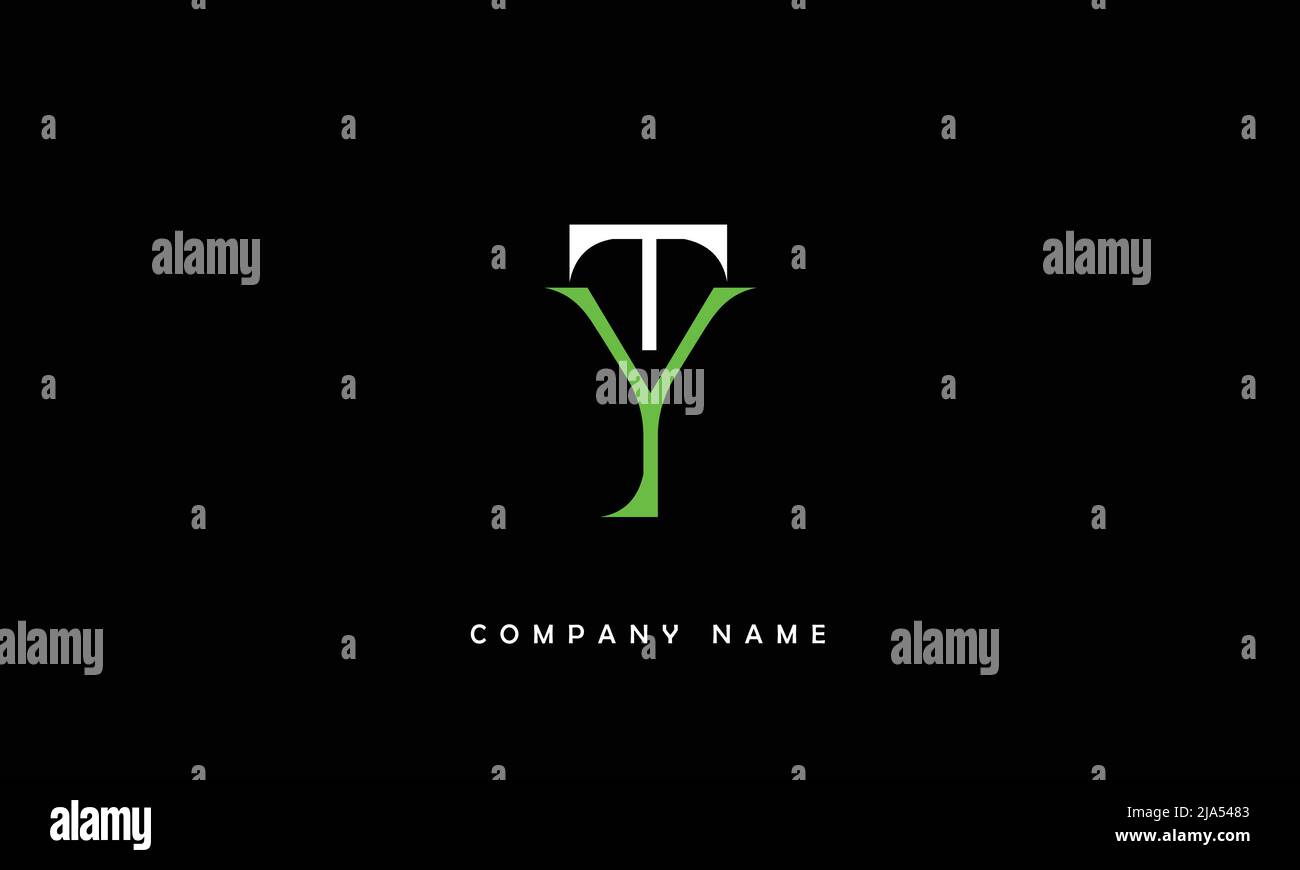 YT, TY Abstract Letters Logo Monogram Stock Vector