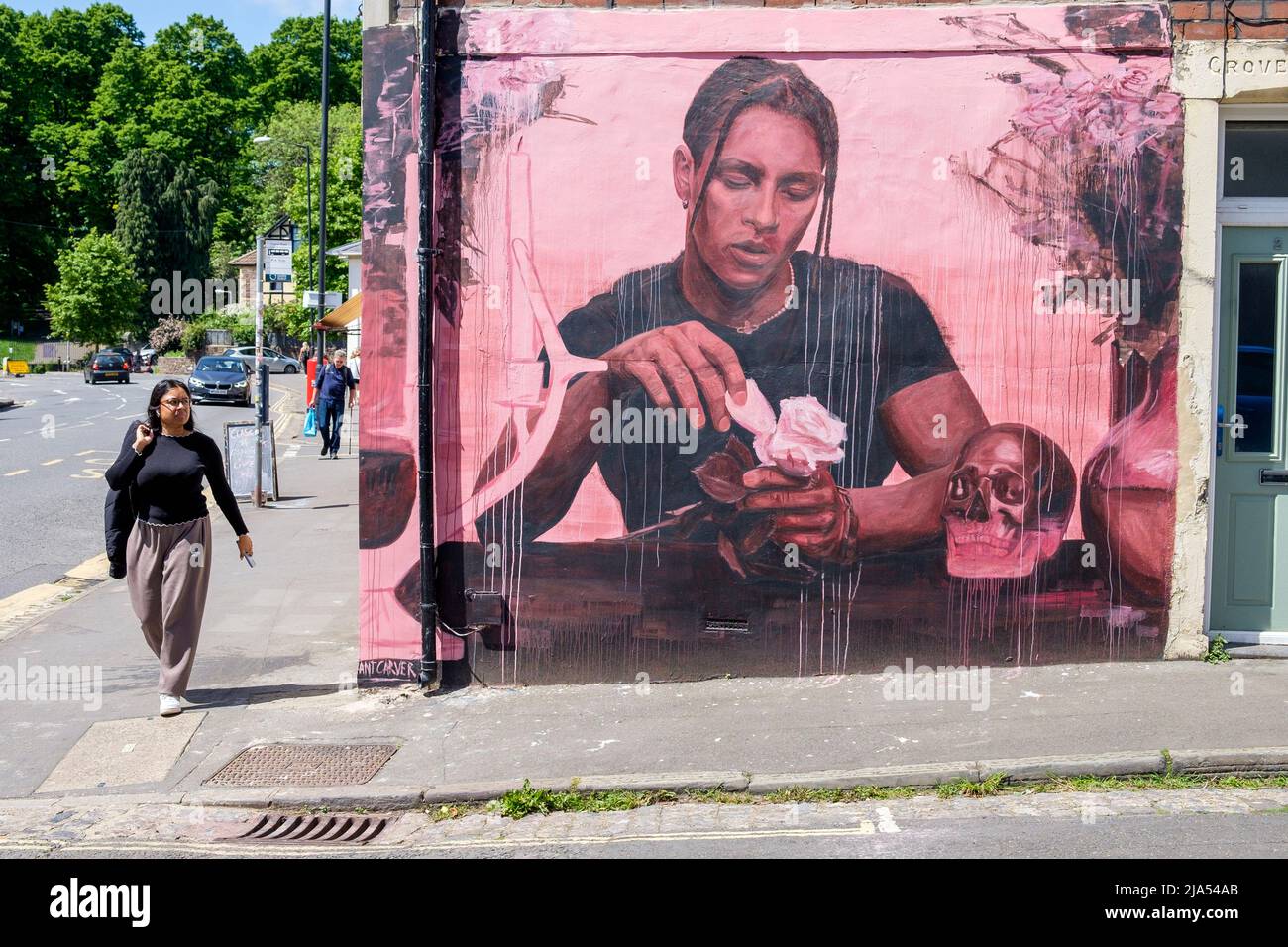 Bristol, UK. 27th May, 2022. Artwork created by London artist Ant Carver for the Upfest 2022 festival,Europe's largest Street Art & Graffiti festival is pictured on the streets Bedminster, Bristol. Credit: Lynchpics/Alamy Live News Stock Photo
