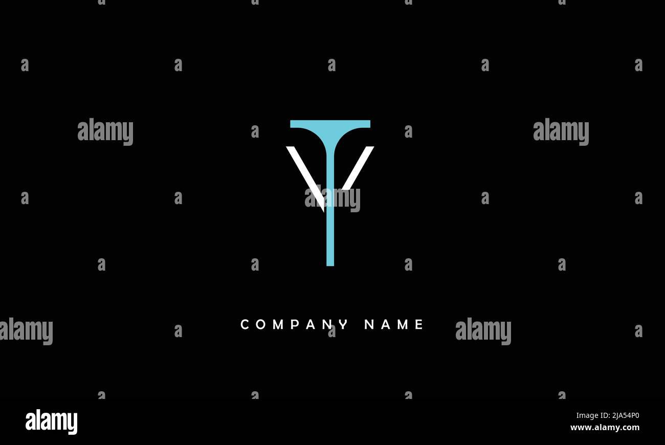 YT, TY Abstract Letters Logo Monogram Stock Vector