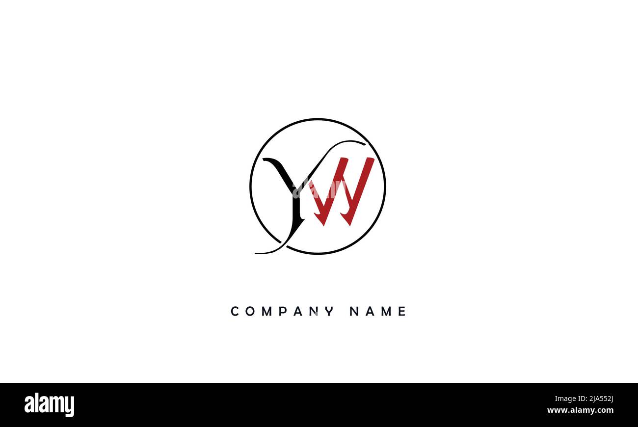 YW, WY Abstract Letters Logo Monogram Stock Vector
