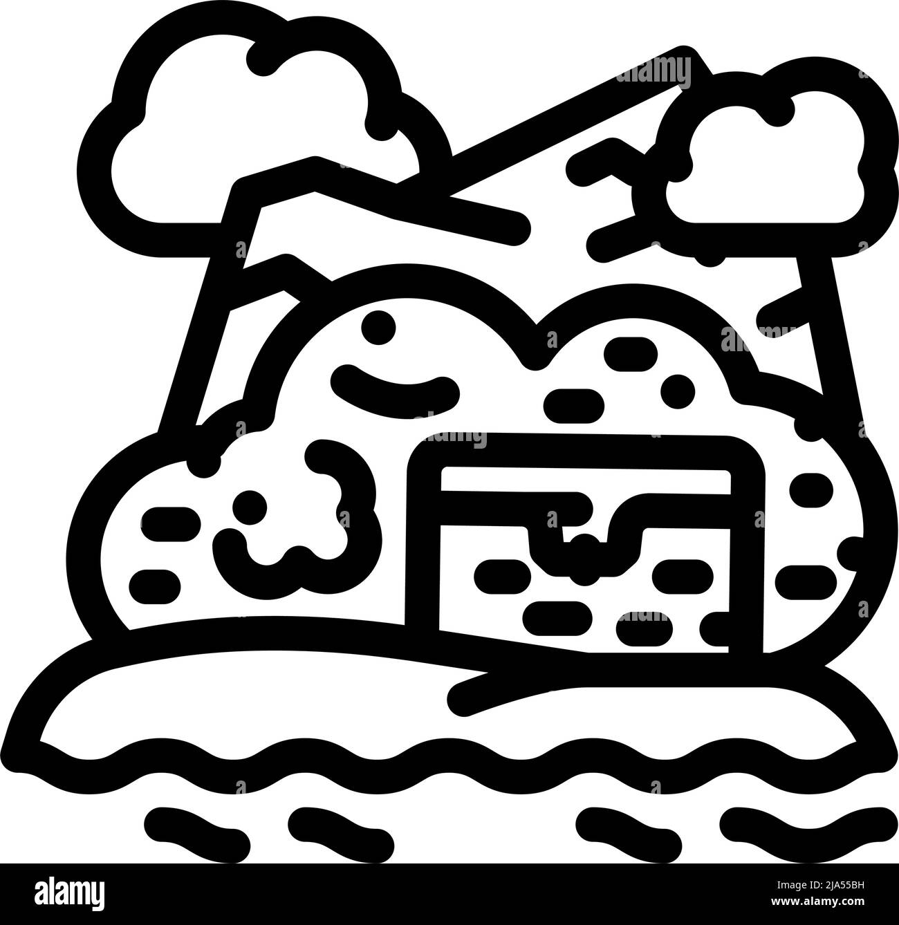 treasure island line icon vector illustration Stock Vector Image & Art ...
