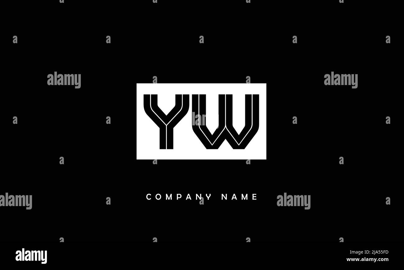 YW, WY Abstract Letters Logo Monogram Stock Vector