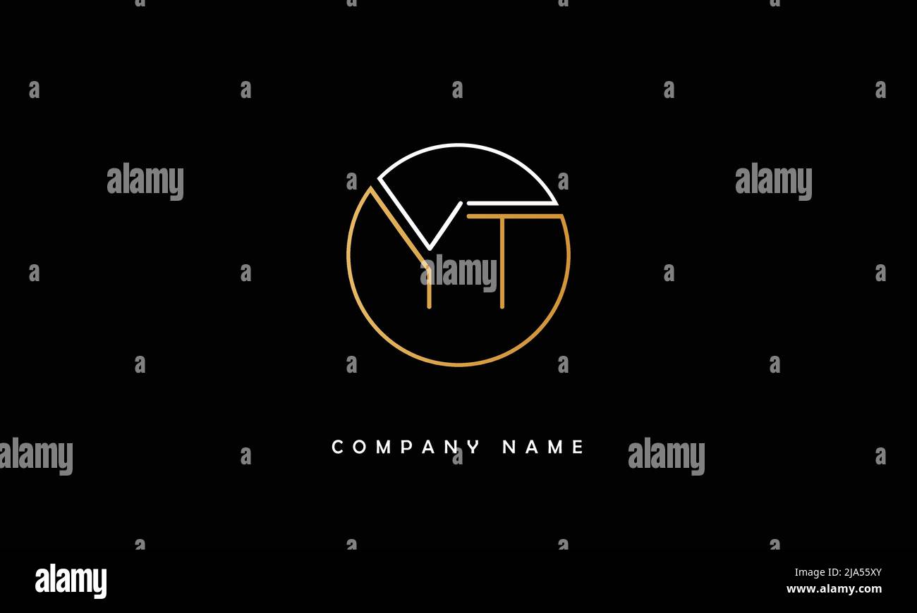 YT, TY Abstract Letters Logo Monogram Stock Vector
