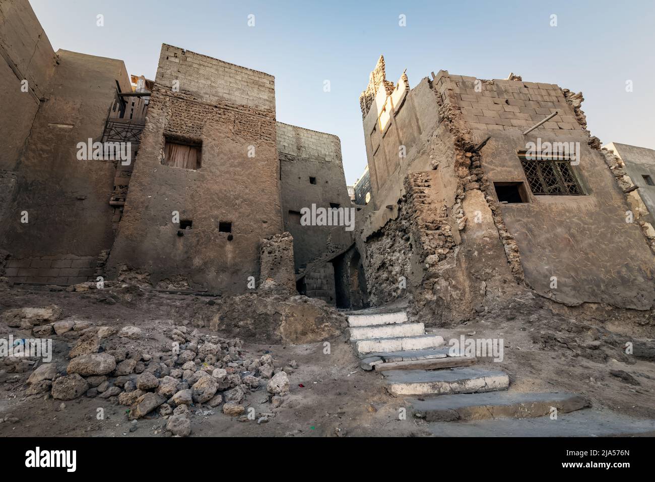 Ruined Building near Tarout Castle, Qatif, Saudi Arabia. Stock Photo