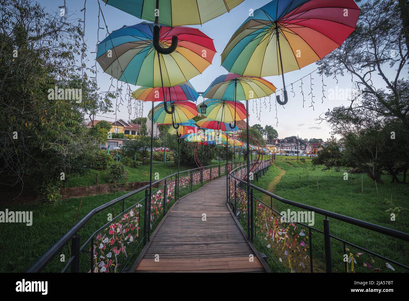 Bridge of Eternal Love (Ponte do Eterno) - Campos do Jordao, Sao Paulo, Brazil Stock Photo